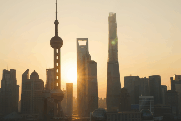 Kiina auringonlaskumaisema